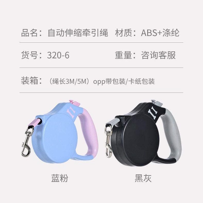 Cross-Border Hot-Selling Dog Leash Harness Outdoor Dog Walking Automatic Retractable Leash Corgi Shiba Inu Wholesale