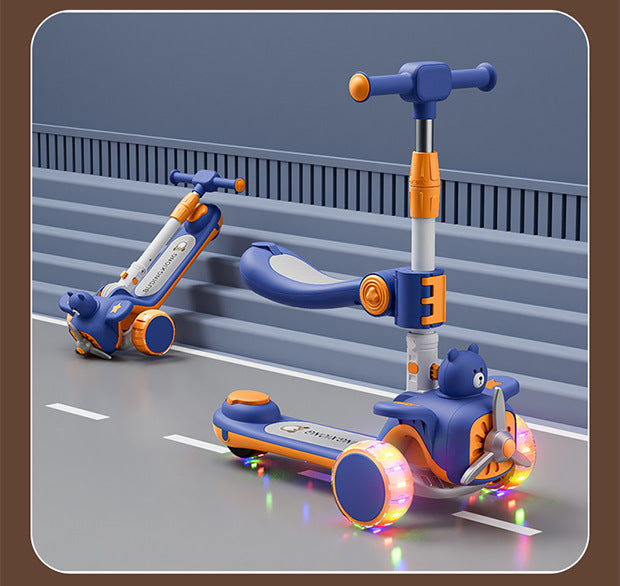 New Scooter Children1-3-6-12Foldable 3-in-1 Scooter for Boys and Girls
