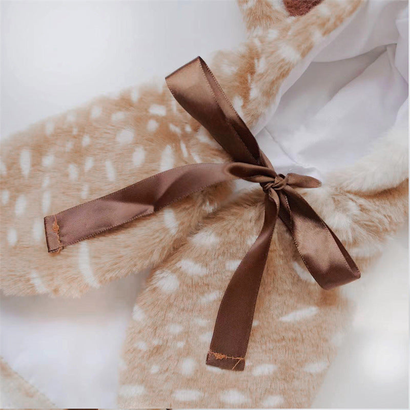 Christmas Pet Costume Reindeer Cape Warm Dog Cat Clothes Transformation Hat Accessories Wholesale -Customizable-Direct from the factory