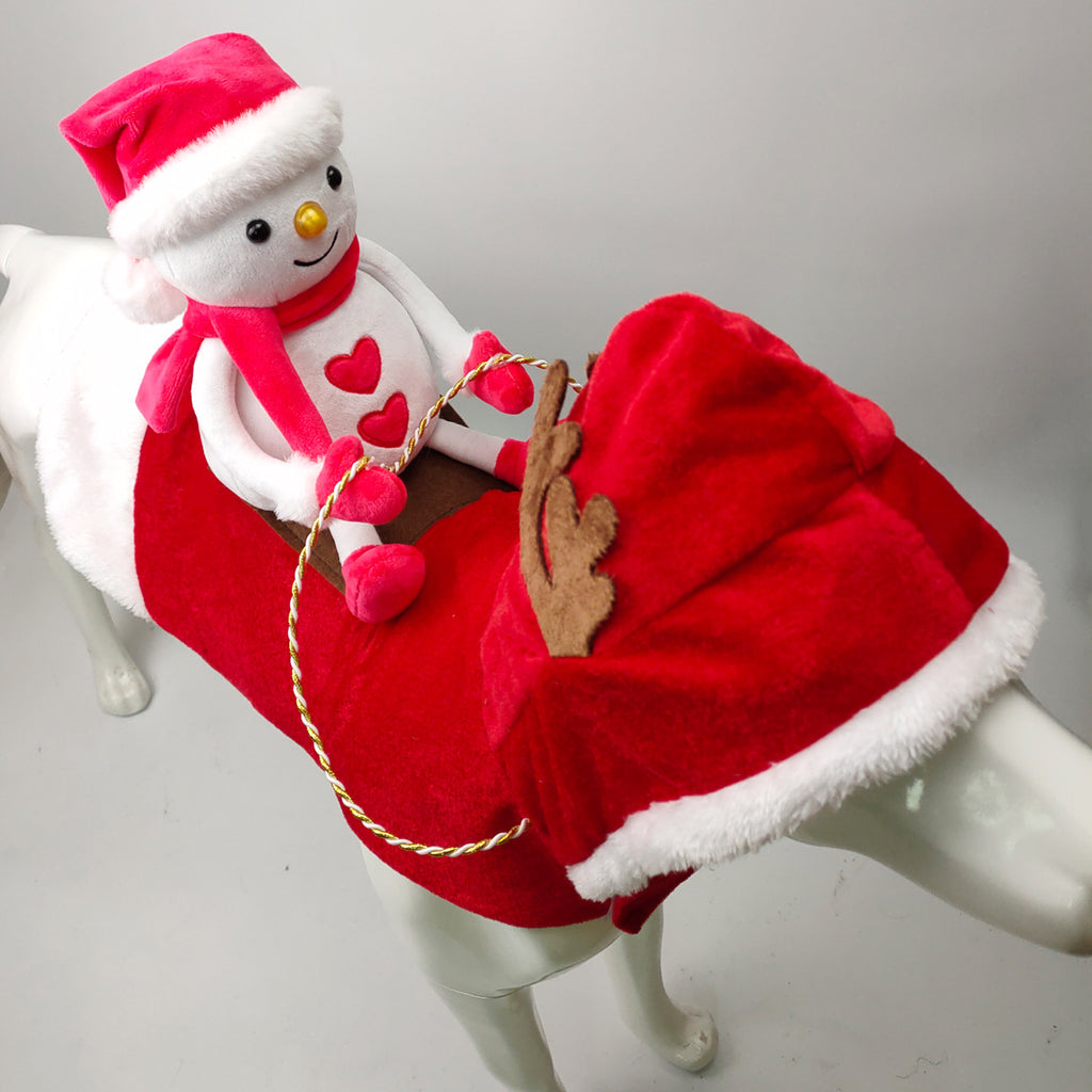 Pet Dog Christmas Costume Santa Claus Riding Outfit Christmas Pet Clothes Reindeer Riding Outfit Pet Christmas Supplies