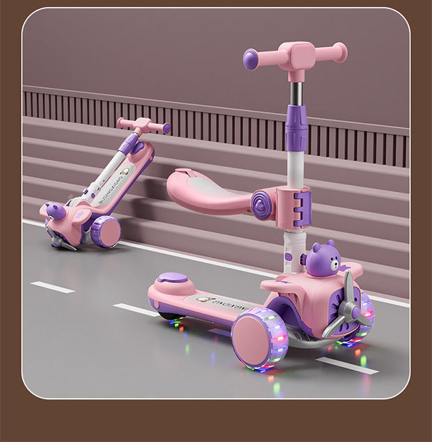 New Scooter Children1-3-6-12Foldable 3-in-1 Scooter for Boys and Girls