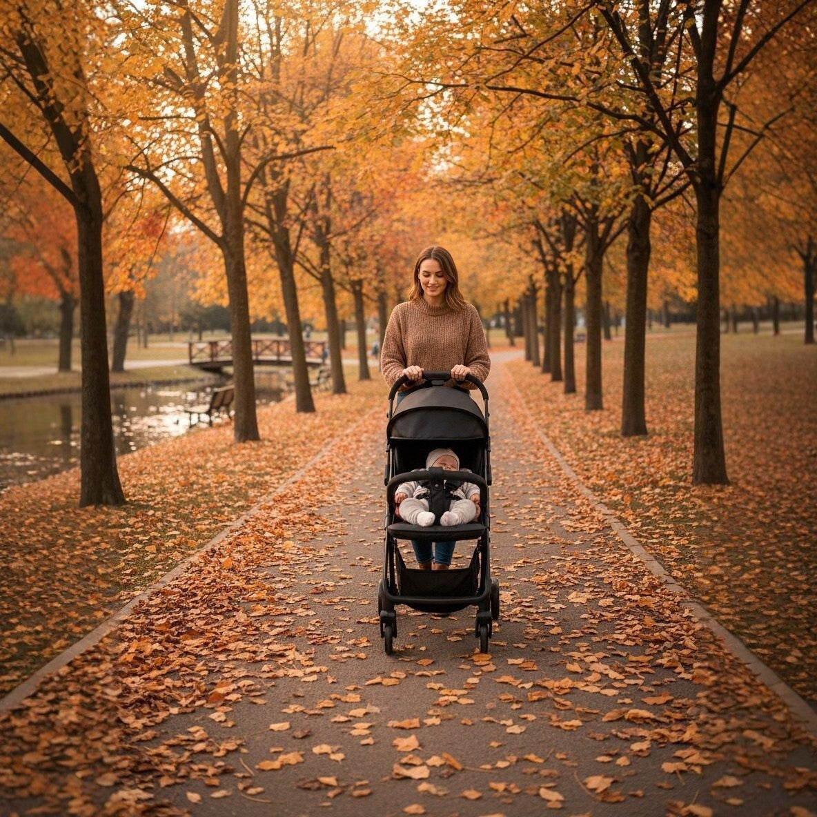 Baby Stroller, Convertible to Sitting and Lying, Lightweight Foldable Portable Baby Umbrella Stroller, Four-Wheel Baby Pushchair