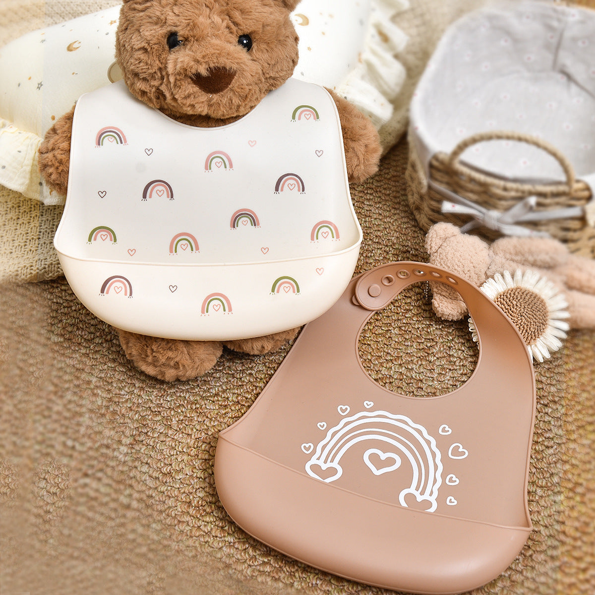 Baby Feeding Bib Waterproof Silicone Baby Food Bib Ultra Soft Portable Infant Children's Bib Anti-dirty Magic Tool