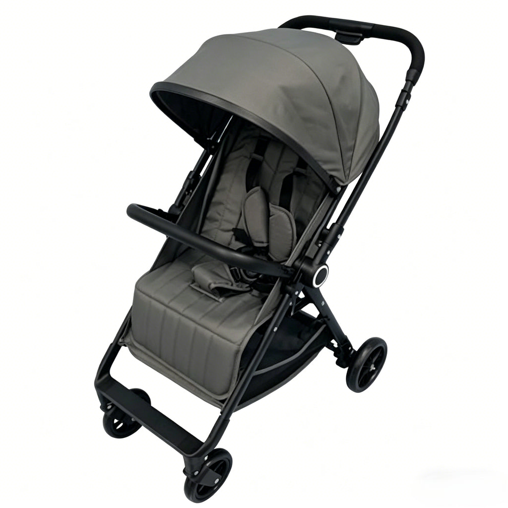 Foldable Lightweight Baby Stroller, Adjustable Canopy, Reclining Seat, Large Storage, Compact Travel Stroller for Airplane, Infa