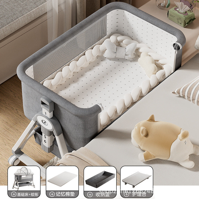 Baby Crib Portable Foldable Multi-Functional Baby Cradle Bed Newborn Children's Splicing Large Bed
