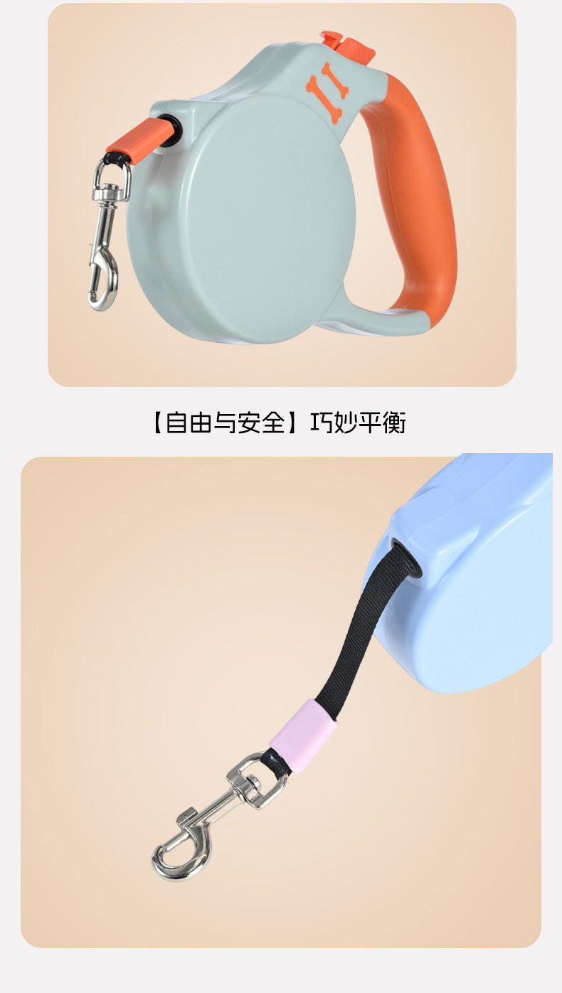Cross-Border Hot-Selling Dog Leash Harness Outdoor Dog Walking Automatic Retractable Leash Corgi Shiba Inu Wholesale