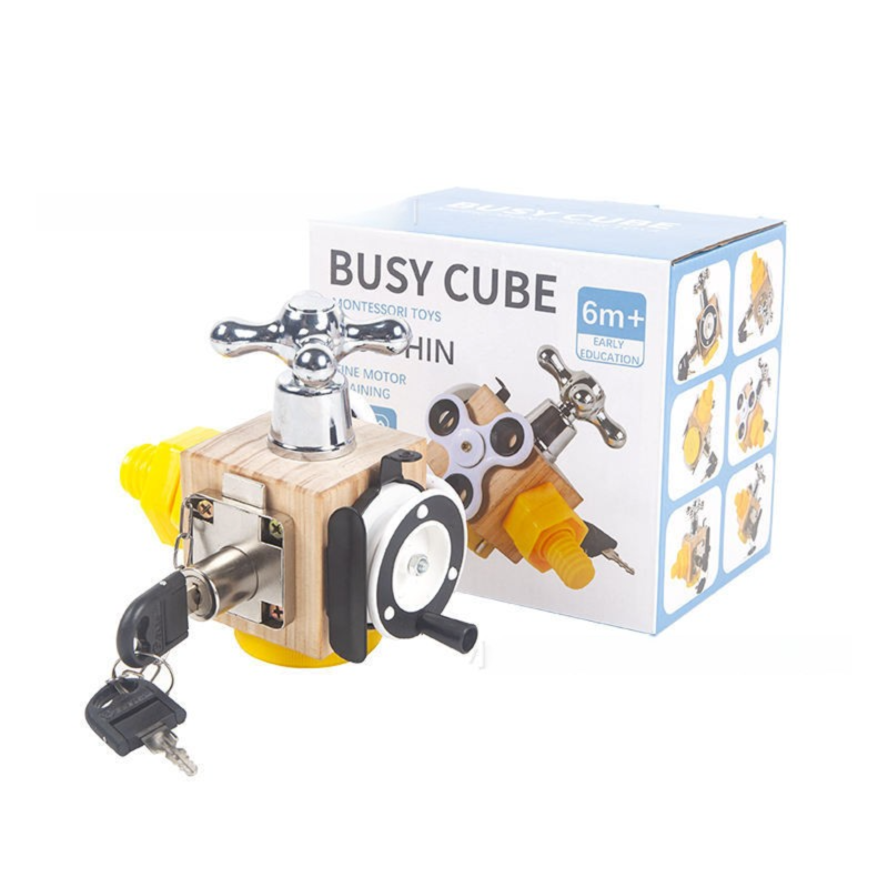 Cross-Border New Product Children 2-6 Years Old Early Education Wooden Toys Montessori Teaching Aids Busy Blocks Parent-Child Interactive Educational Toys