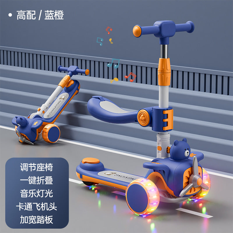 New Scooter Children1-3-6-12Foldable 3-in-1 Scooter for Boys and Girls