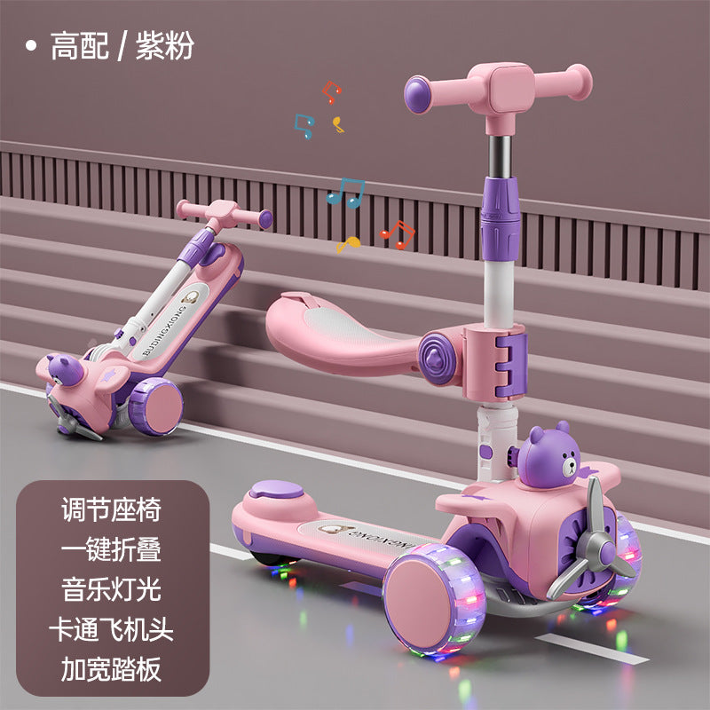 New Scooter Children1-3-6-12Foldable 3-in-1 Scooter for Boys and Girls