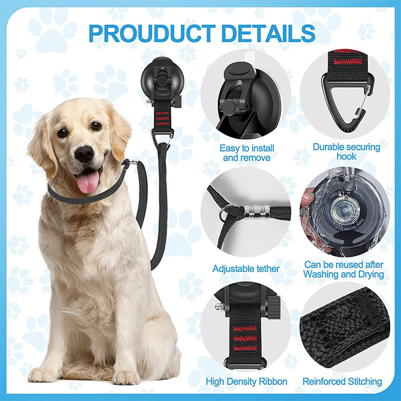 Pet Bathing Fixed Rope Cat Dog Grooming Table Hanging Rope Grooming Cleaning Tool Anti-Movement Suction Cup Fixed Traction Rope