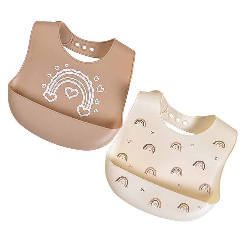 Baby Feeding Bib Waterproof Silicone Baby Food Bib Ultra Soft Portable Infant Children's Bib Anti-dirty Magic Tool