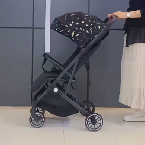 High View Baby Stroller, Convertible to Sit or Lie, Lightweight Foldable Baby Umbrella Stroller, One-Way Baby Pushchair, Shock Absorbing Stroller