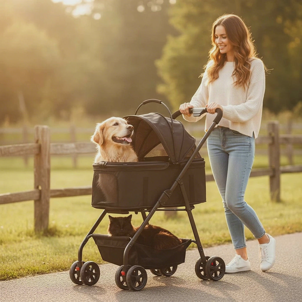 Pet cart  High landscape design + silent wheels, strong load capacity, sufficient space, sun protection, breathable, good quality travel for pets.