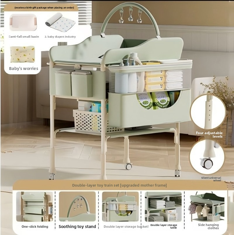 Newborn baby changing table, foldable and portable, super convenient for changing diapers and nursing.
